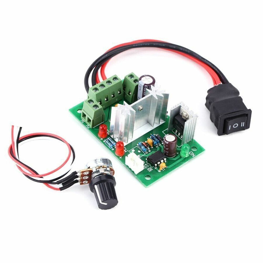 2PCS 6V 12V 24V PWM DC Motor Speed Controller Reversible Switch Adjustable