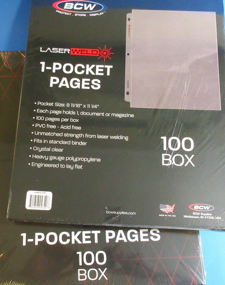 200 LASERWELD 1-POCKET 8½" x 11" DOCUMENT PAGES,FITS 3-RING BINDER-CRYSTAL CLEAR