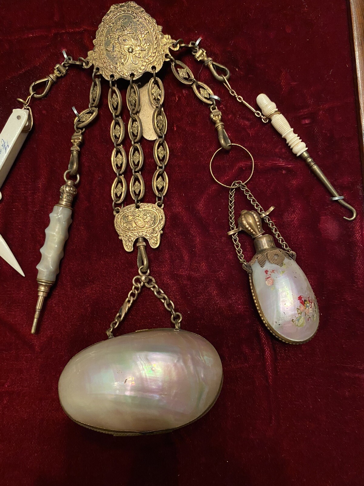 Victorian Antique Gold Filled Chatelaine