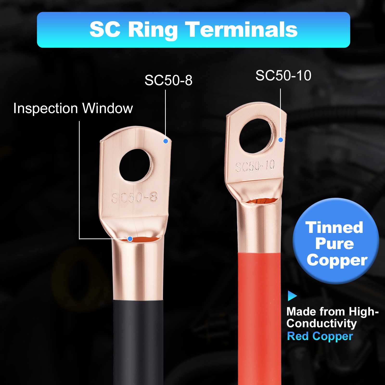 40FT 1/0 AWG Battery Cable 1/0 Gauge Wire Copper Clad Aluminum CCA Amp Wiring