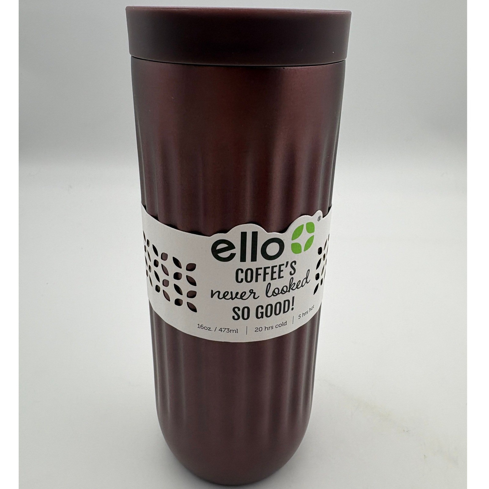 Ello Vera Travel Mug Vacuum Insulated Stainless Steel Mocha 16oz New