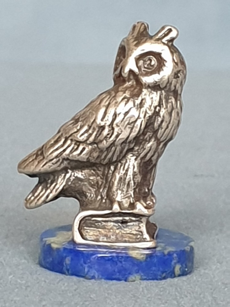 Owl. Eagle owl. Sterling silver 925. Height 1" ( 25 мм).