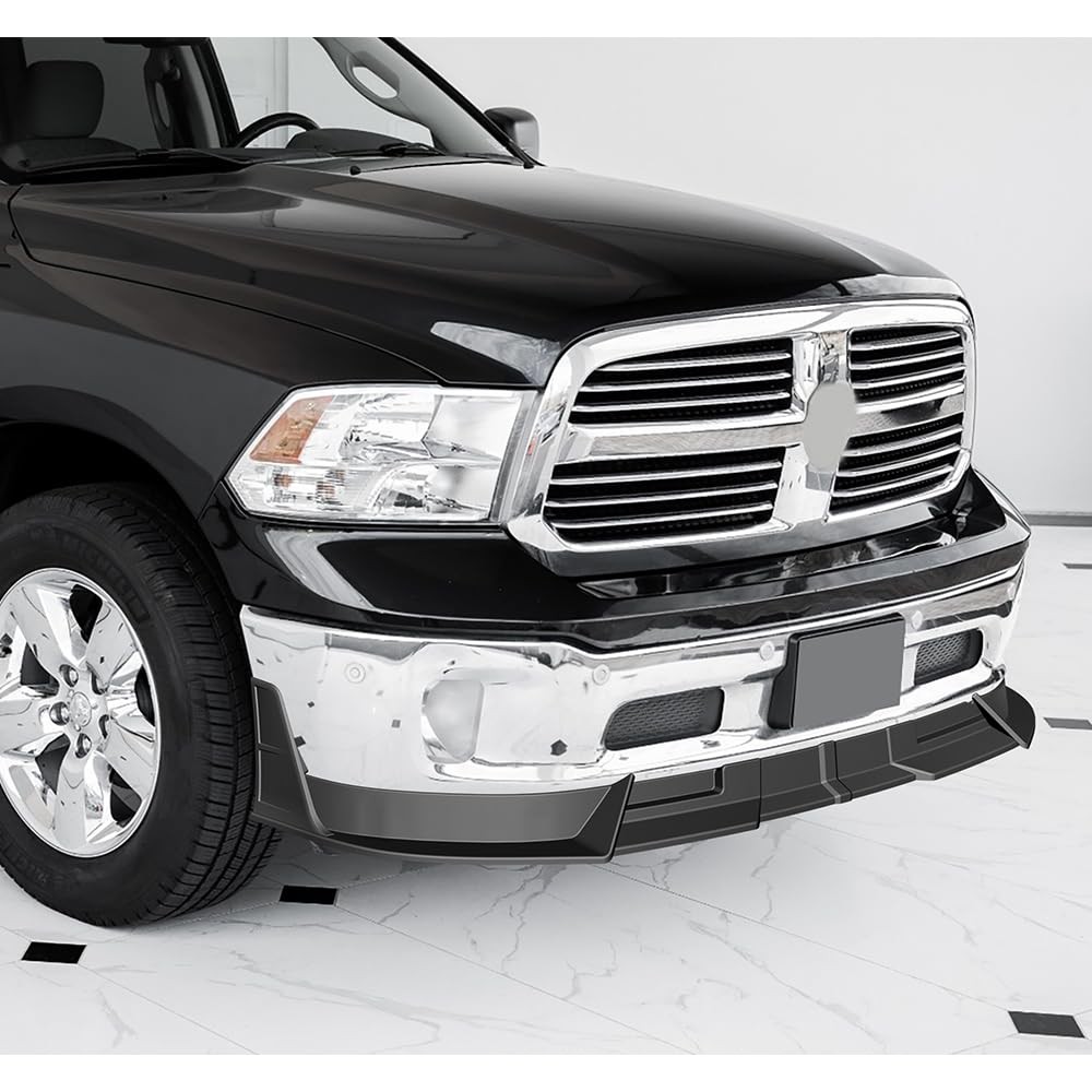 Matte Black ABS Front Bumper Lip Body kit, Compatible with 2013-2018 Ram