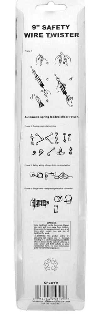 9" Safety Wire Twist Pliers, CPLWT9