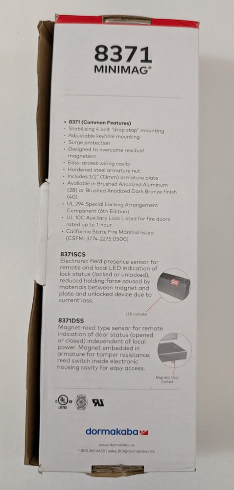 Dormakaba RCI 8371 Surface MiniMag Electromagnetic Lock