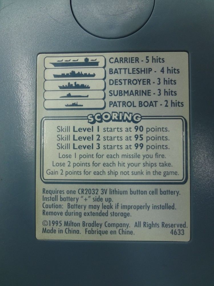 Battleship Milton Bradley Electronic Handheld Game