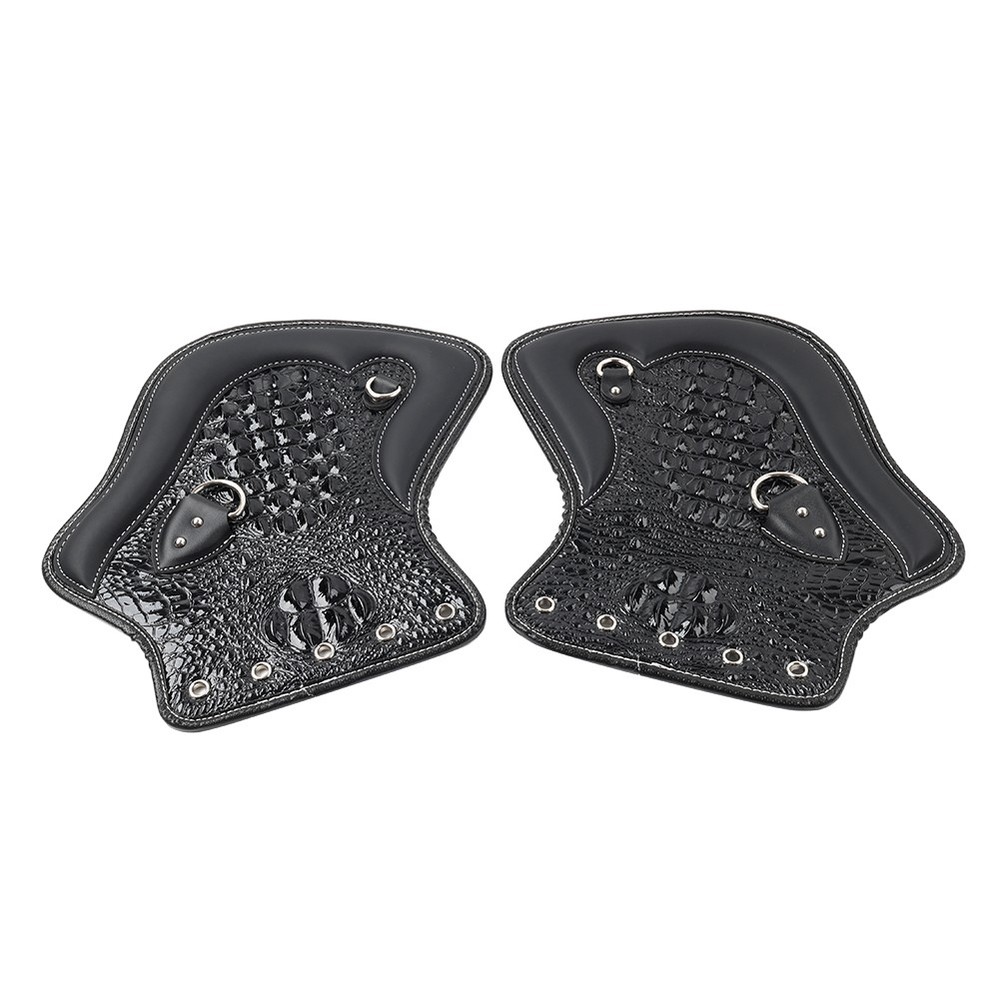 2x Motorcycle Universal Leather Heat Saddle Shield Deflector For Harley Models
