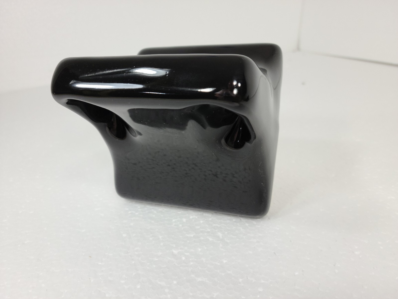 Vintage Black Ceramic Tile Toothbrush Holder Tumbler Cup Tray Mid Century Modern