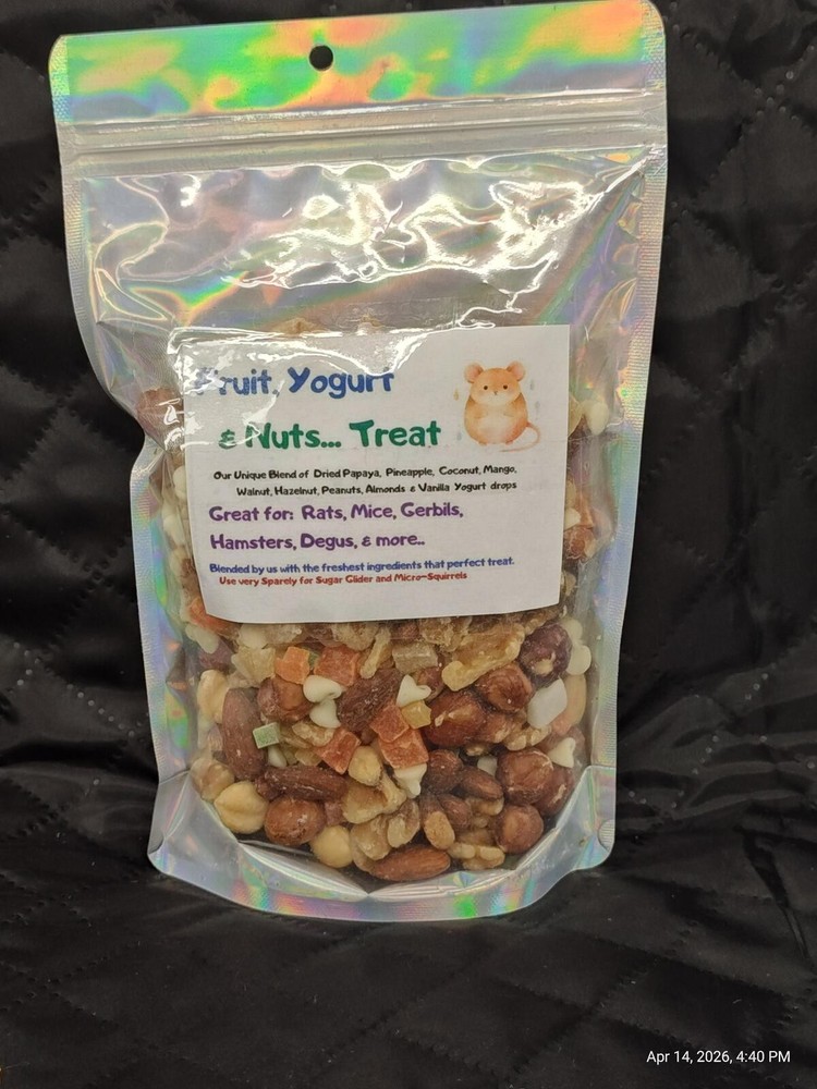 Fruit , Nuts & Yogurt Blend for Rats Mouse, Hamster, Gerbil , Sugar Gliders
