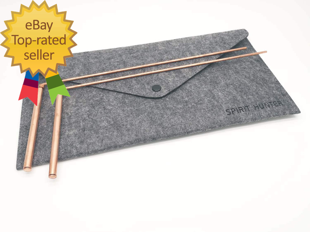 99.9% Copper Dowsing Rod- 2PCS Divining Rods with Bag - Detect Gold