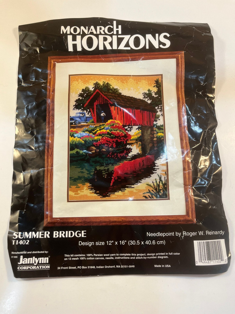 Monarch Horizons Needlepoint Kit #T1402 "Summer Bridge" - Started
