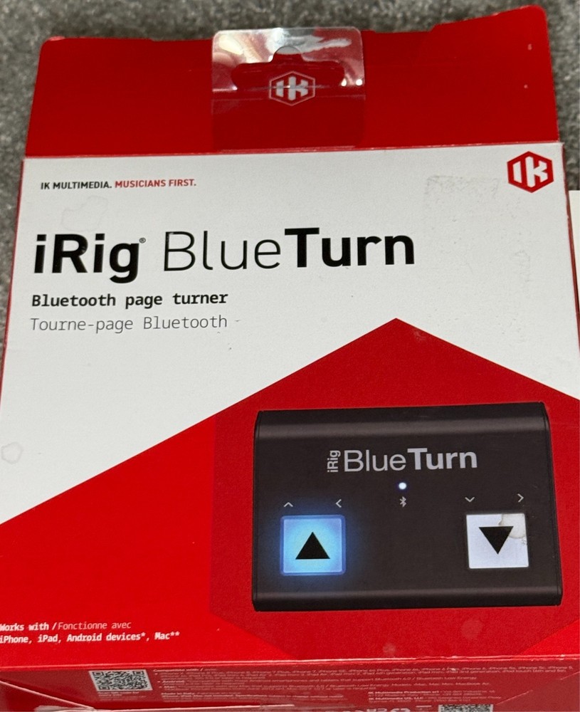 IK Multimedia iRig BlueTurn Bluetooth Page Turner For Iphone, Ipad, Mac, Android