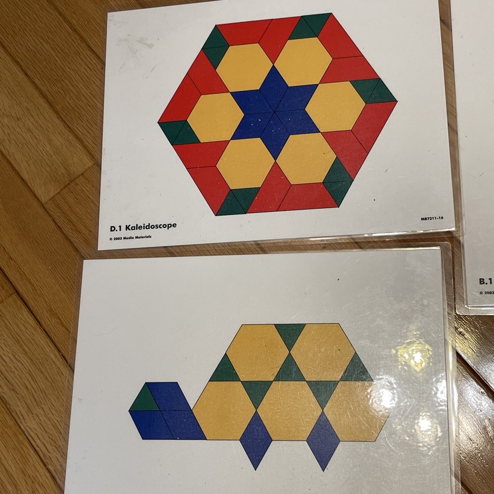 Vintage 2003 Media Materials Learning Resources Pattern Block Activity Set
