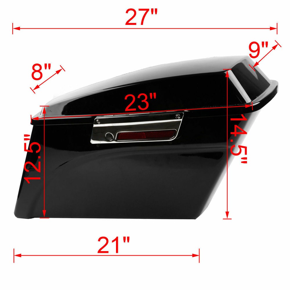 5" Stretched Hard Saddlebags & Conversion Bracket Fit For Harley Softail 86-2017