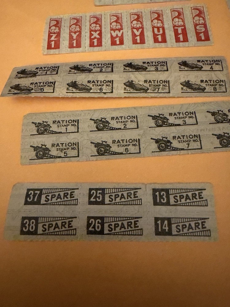 Assorted Vintage WW II Ration Stamps