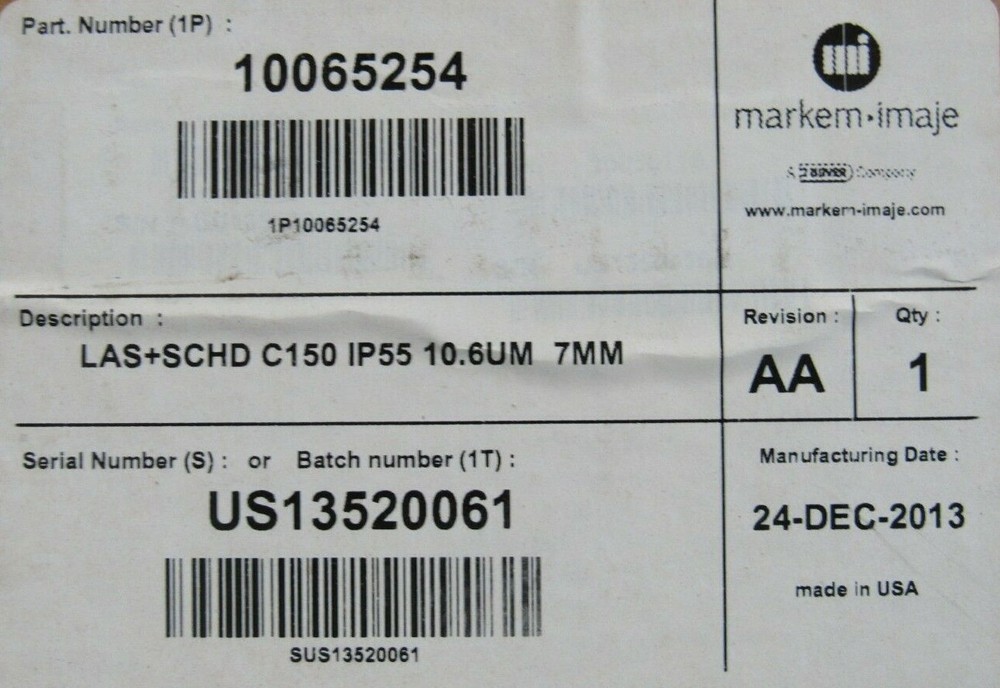 NEW MARKEM IMAJE C150 SMARTLASE CODER 10060106 10065254