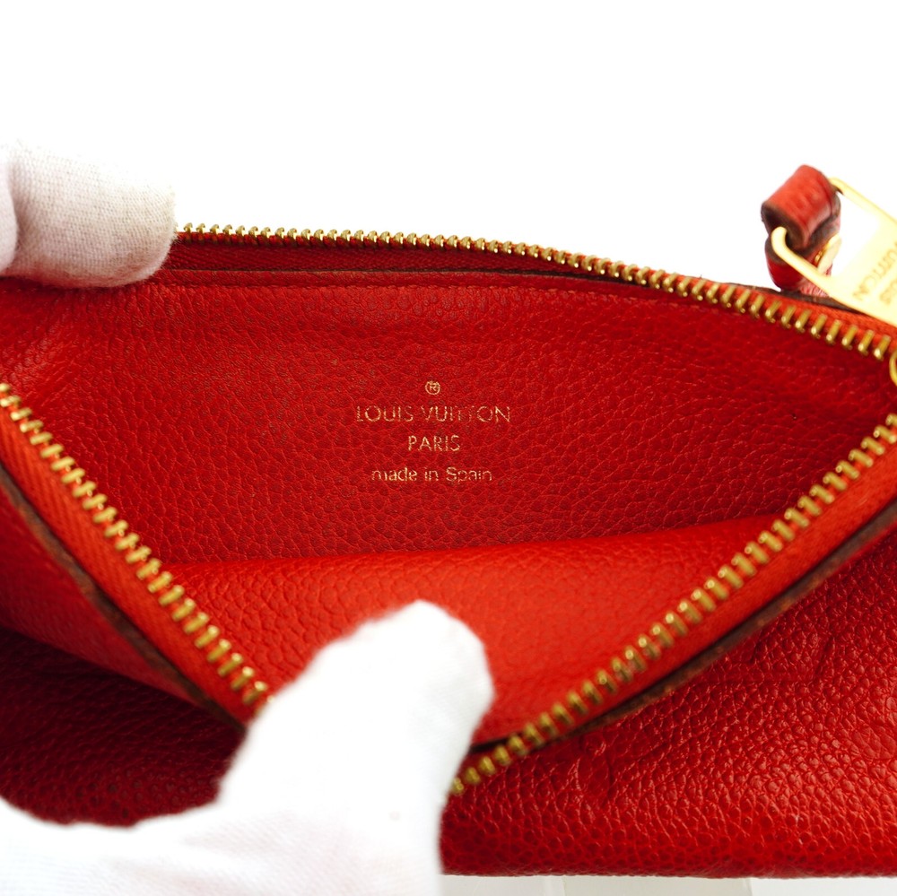 Authentic LOUIS VUITTON Adele Red Empreinte Monogram Pouch Wallet Spain