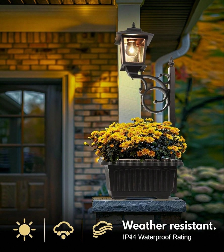 HOODINK 2PACK 2-in-1 Solar Post Light Planter