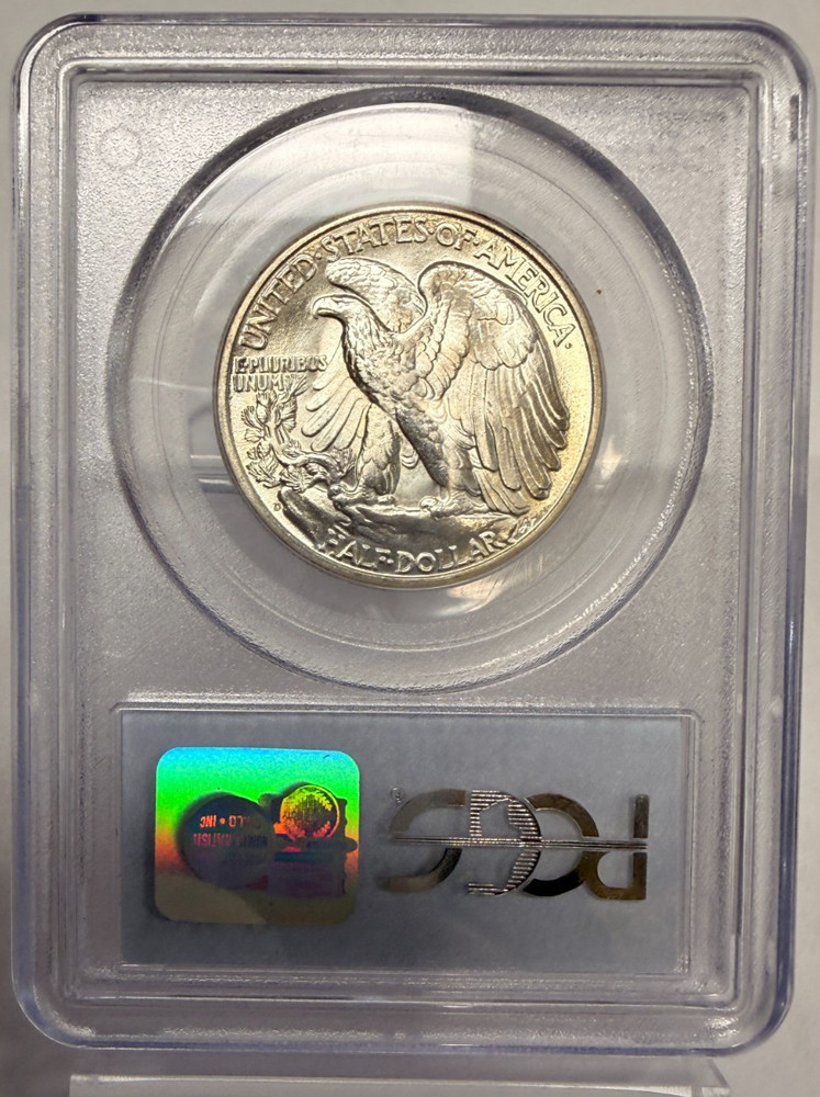 1945 D WALKING LIBERTY HALF DOLLAR 50C PCGS MS 66