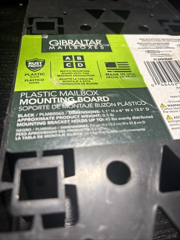 Gibraltar Universal Mounting Board Plastic PLMB0060