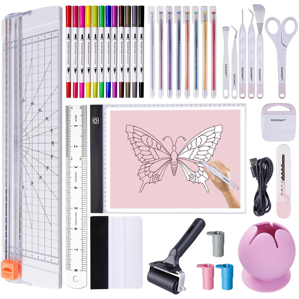 37Pcs Essential Tool Set, Ultimate Tool with 7Pcs Weeding Tools for Vinyl, LED L