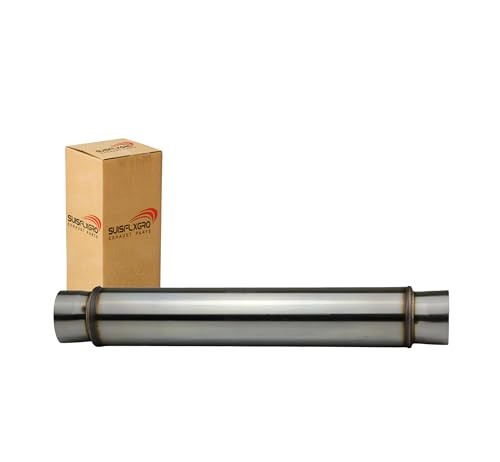 Exhaust Resonator, Straight Gasflow Design, Quiet and Deep Sound Muffler, 2.50