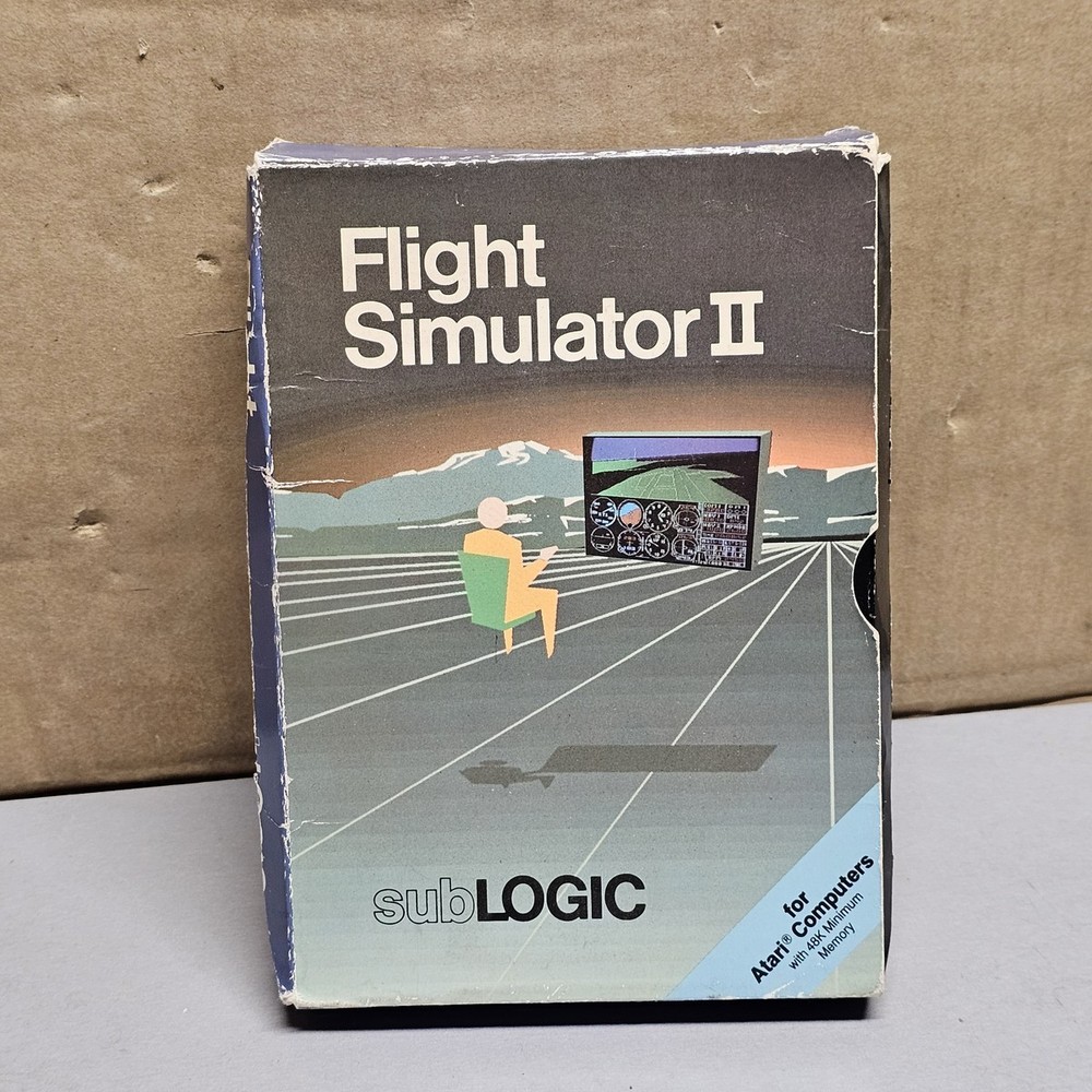 Flight Simulator II Atari Computer Vintage Software Boxed subLOGIC