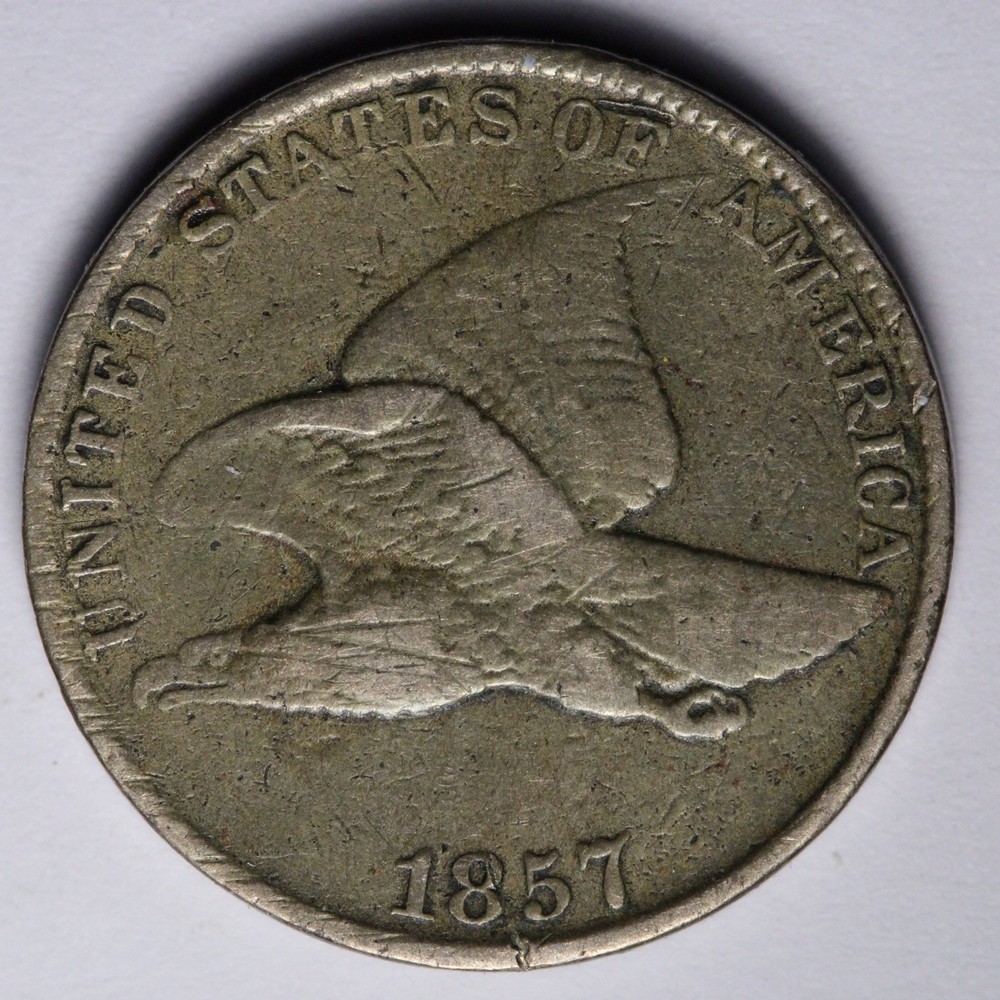 1857 Flying Eagle Cent Penny FINE E135 KANF