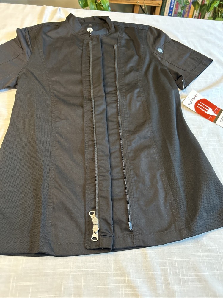 Women's Springfield Chef Coat, Black, Medium