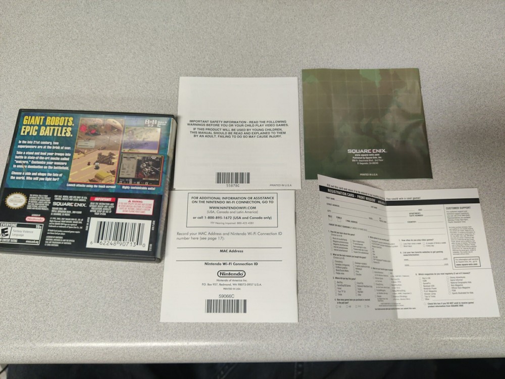 Front Mission (Nintendo DS, 2007) Case Manual And Inserts Only!