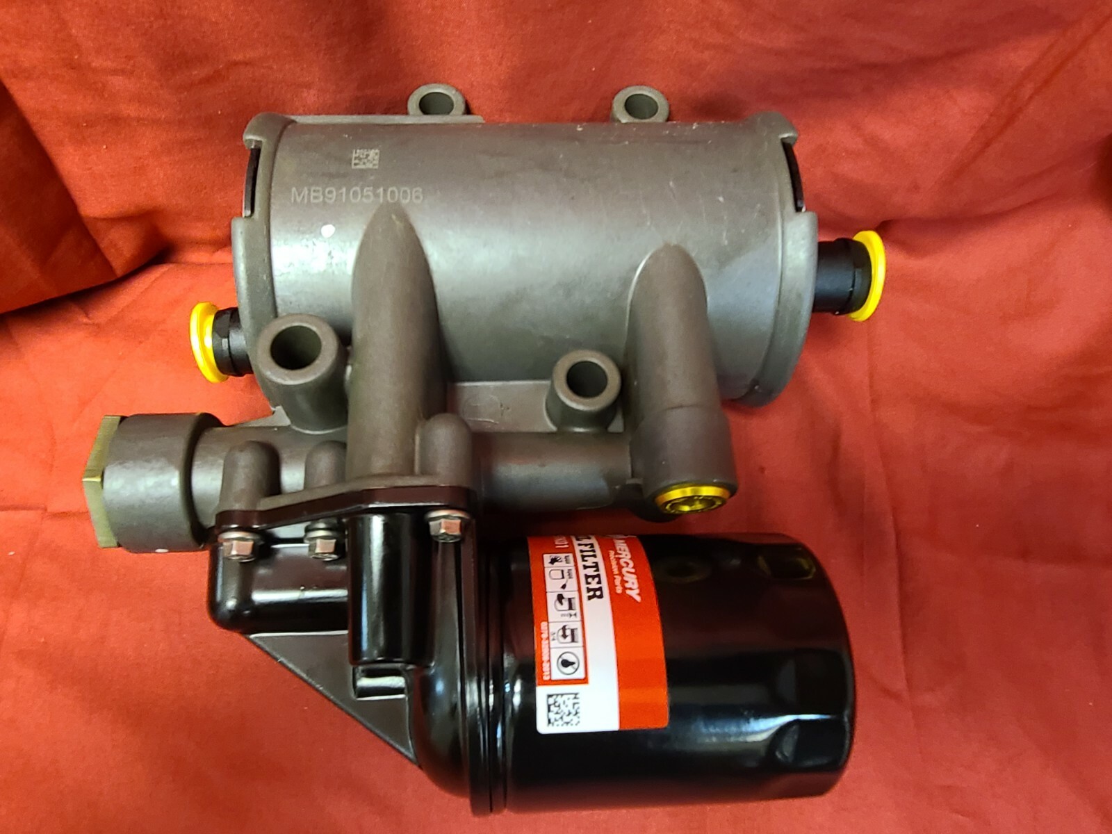 New OEM Mercury 4 Cyl Verado Oil Cooler Module Part # 8M0092407 S/S 8M0132389