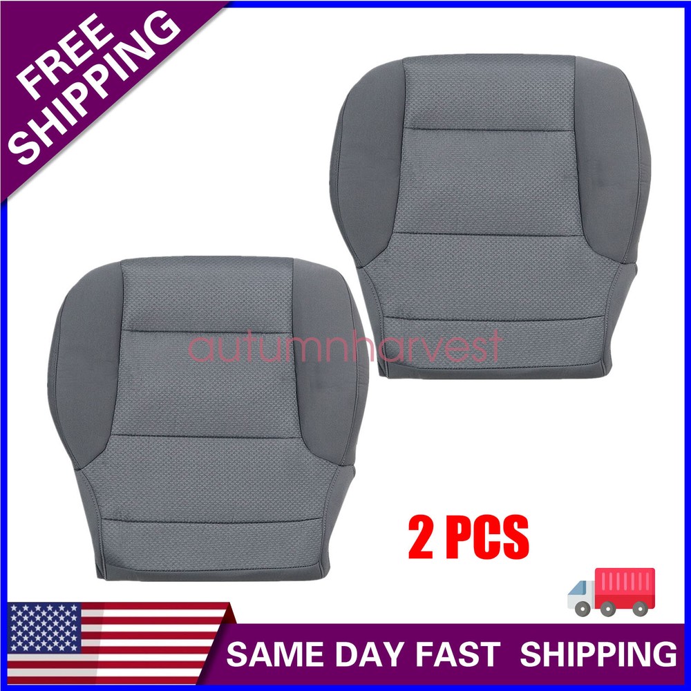 For 2014-2019 Chevy Silverado LT Driver & Passenger Bottom Cloth Seat Cover Gray