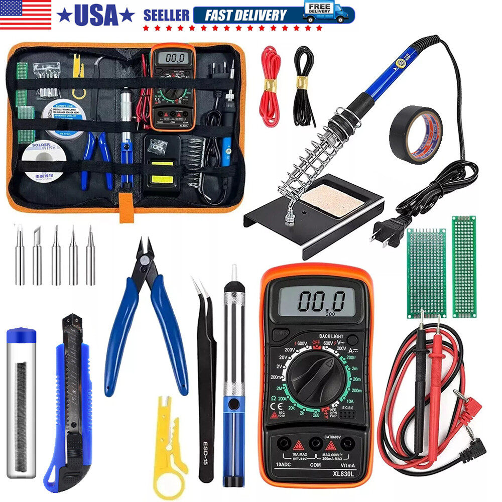 80W Electric Soldering Iron Welding Gun Tool Kit Solder Wire Desoldering Pump US