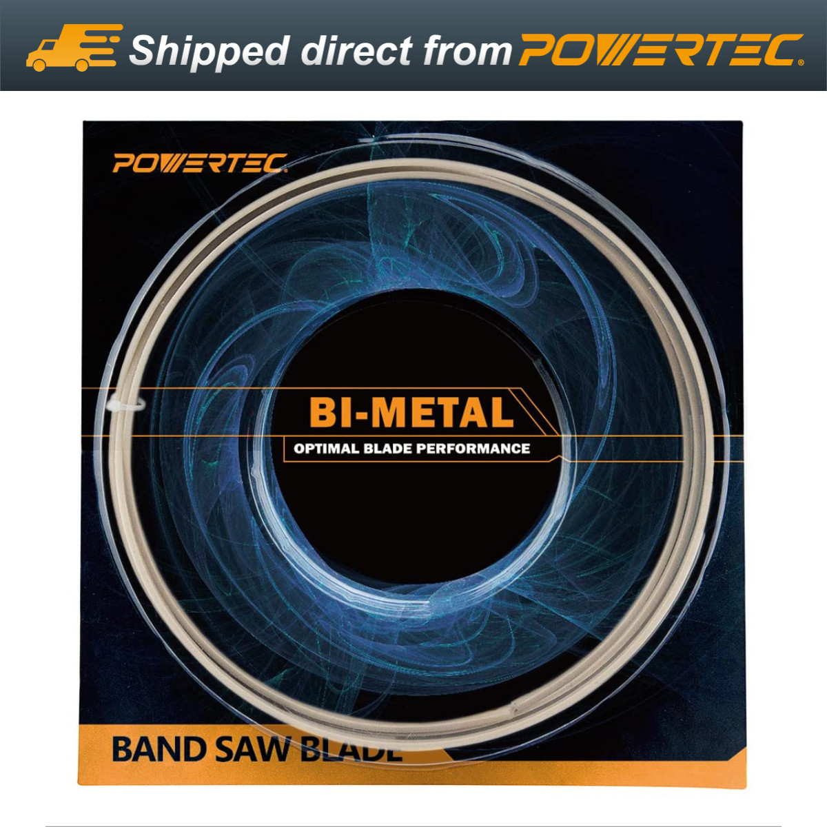 POWERTEC 64-1/2" x 1/2" x 14/18 TPI Bi-Metal Band Saw Blade, for 4x6 Metal, 2PK