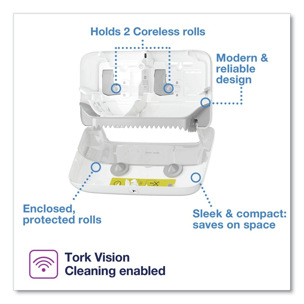 Tork 473200 Elevation Coreless High Capacity Bath Tissue Dispenser - White New