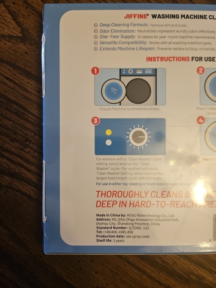 Washing Machine Cleaner Deep Clean 24 Tables Year Supply SEALED