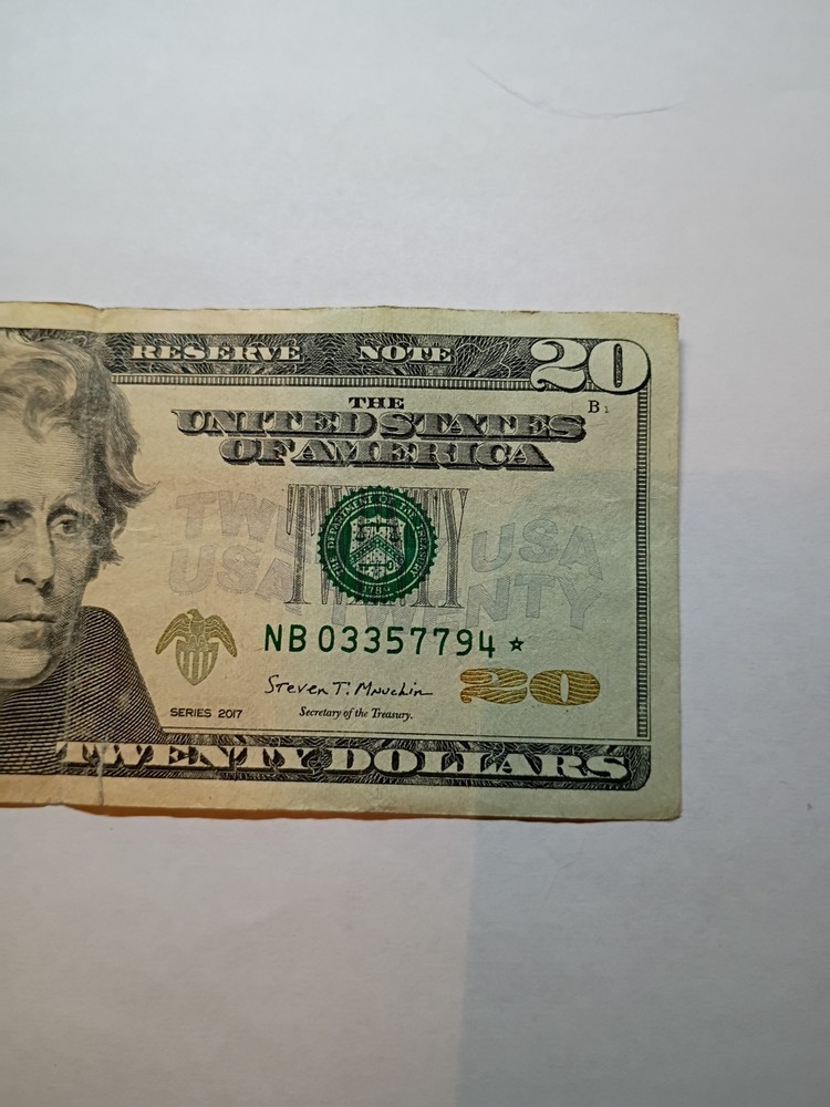 2017 $20 Star Note Nb03357794*
