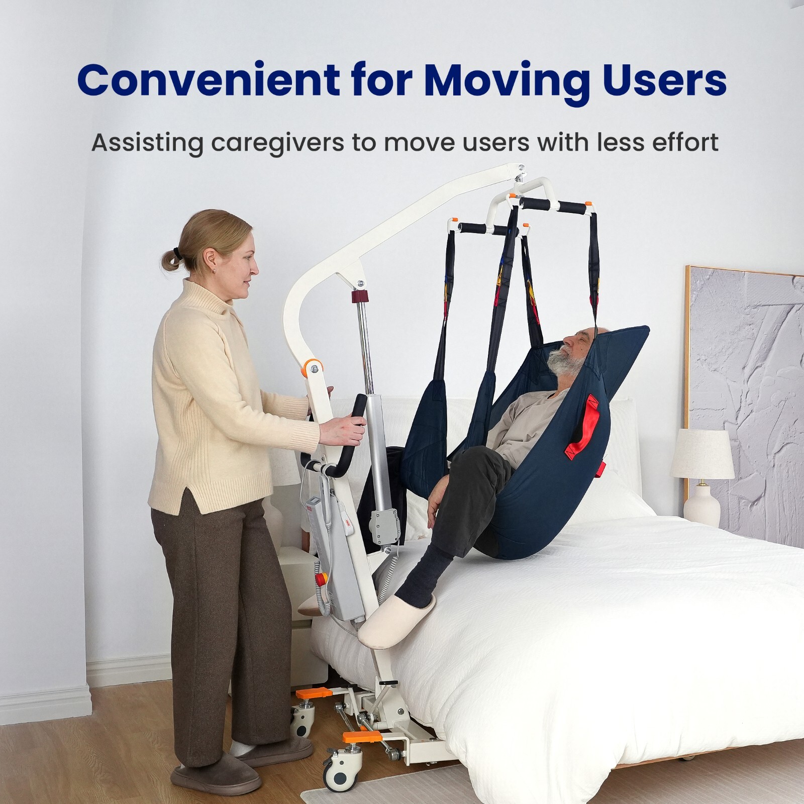 Upgrade Foldable Electric Patient Lift, Medical Transfer, 440LBS, AY02