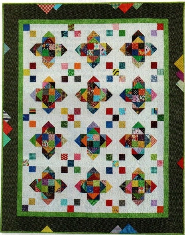 Scrappy Patch Quilt Pattern Pieced AD