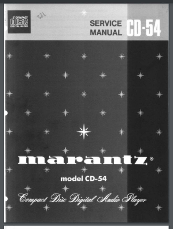 Marantz CD-54 CD Player Service Manual 28 Pages