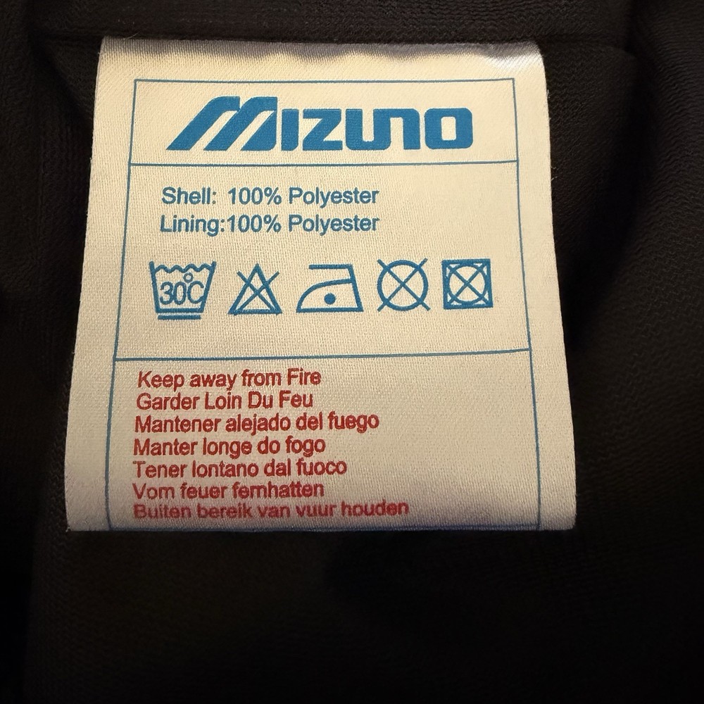 Mizuno WindLite Windbreaker Pullover Jacket Mens Large Black Lightweight Golf