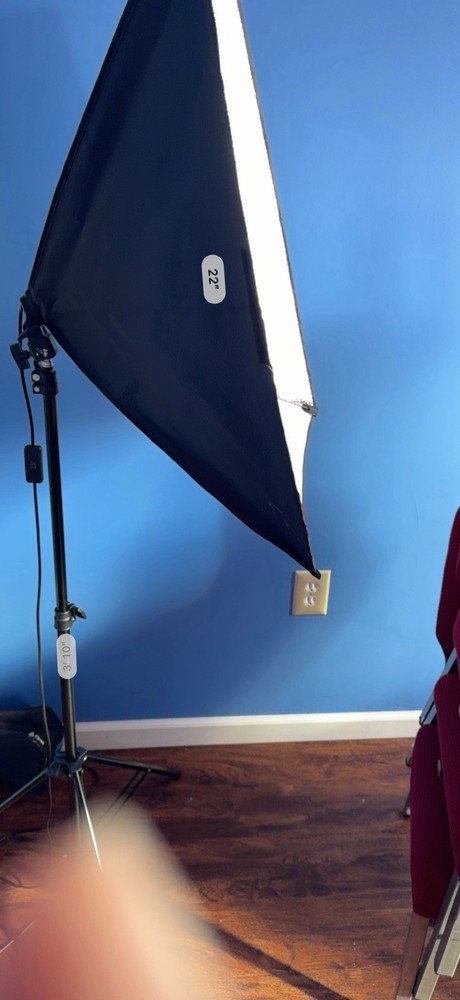 Softbox Lighting Kit with Adjustable Stand, 22 in Square/Rectangle, Black