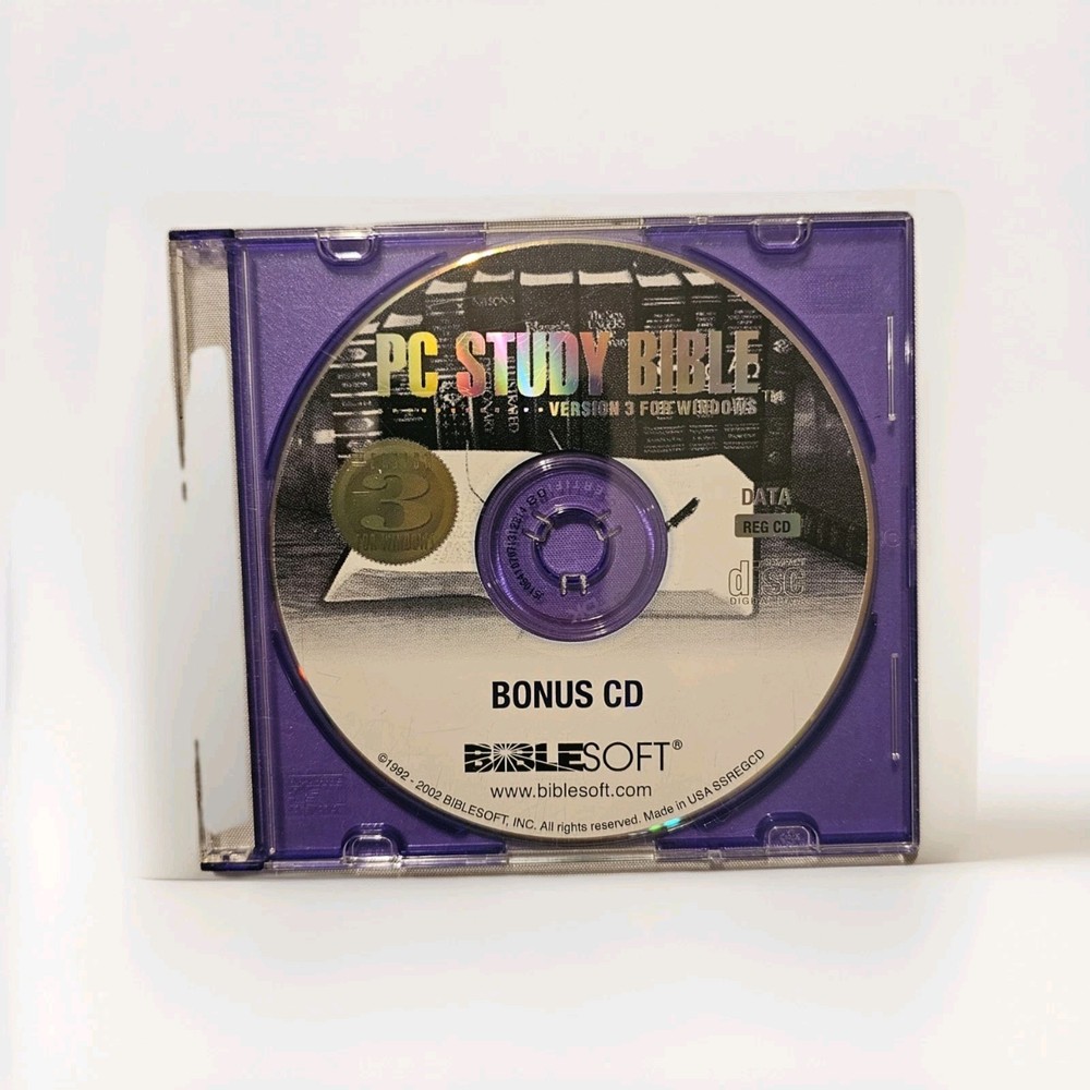 PC Study Bible Soft V3 Bonus CD Version 3 Disc Windows Biblesoft Rare
