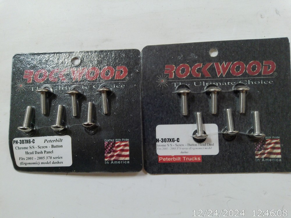 Chrome S/S Screws-Button Head Dash Panel PH-307X6-C Qty 2