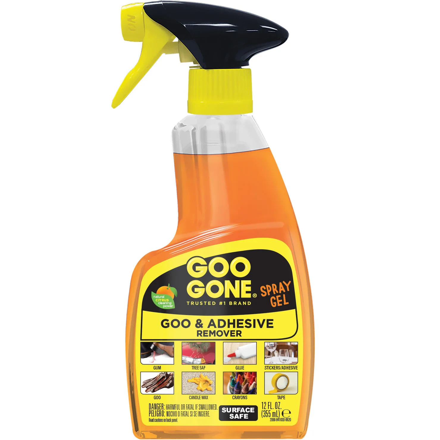 GOO GONE Original ADHESIVE Glue Gum Remover ~ Fresh Citrus & Surface Safe 12Oz