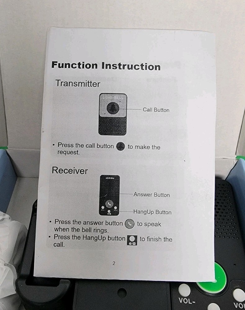 Hands-Free Wireless Doorbell Intercom - Waterproof & LED Flash & 1000ft Range,