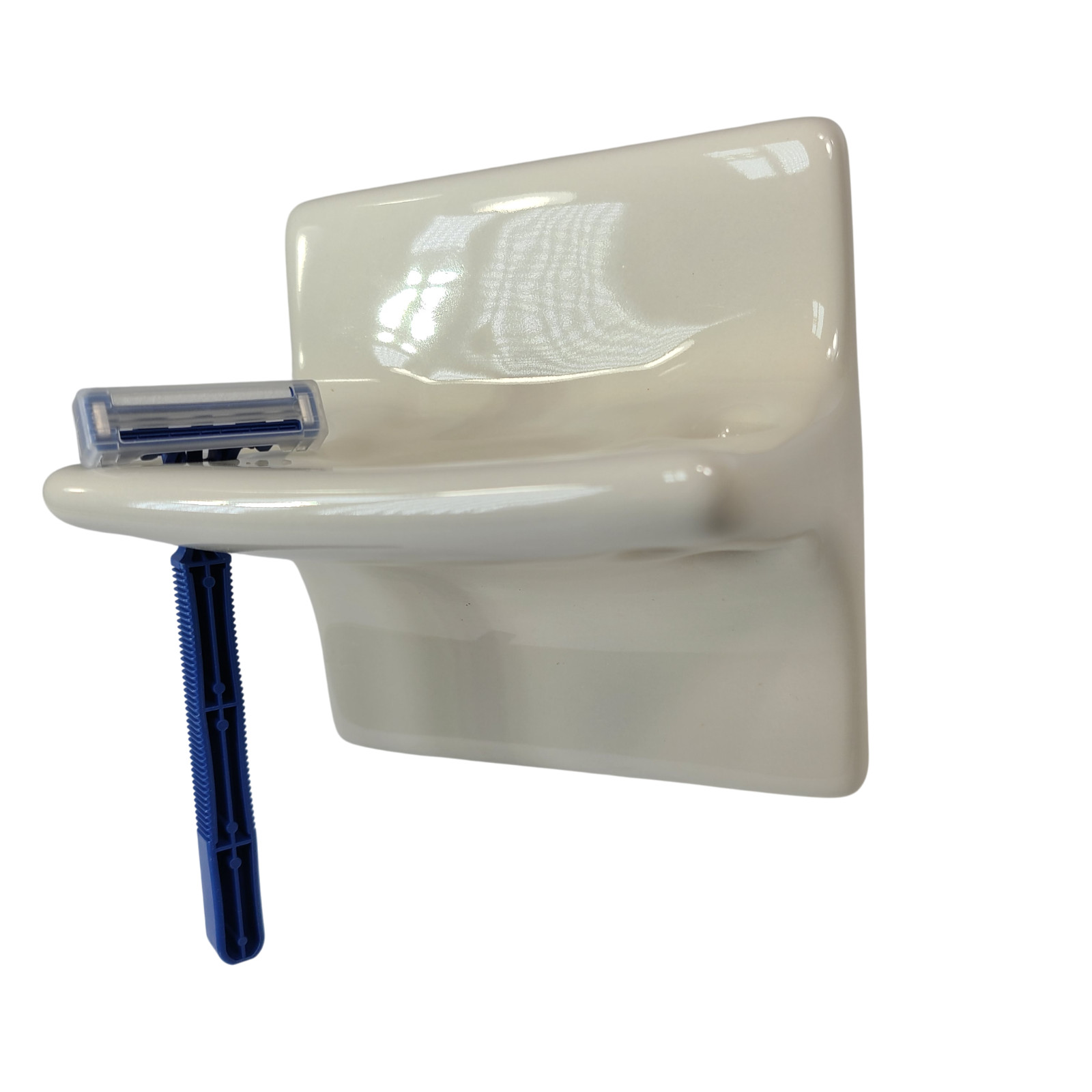 Vintage Beige Bone Almond Ceramic Tile Toothbrush Holder Tumbler Cup Tray Retro