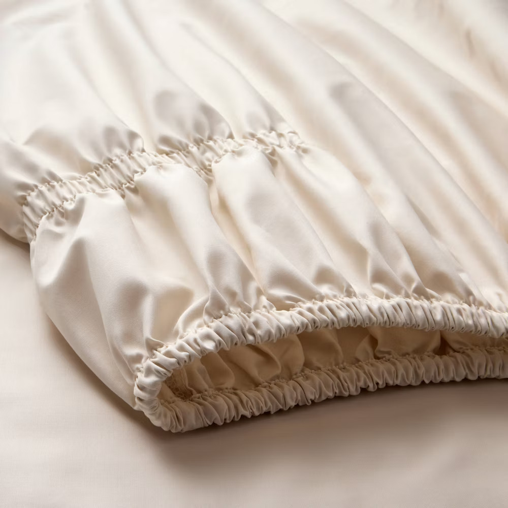 Queen 400 Thread Count Percale Sheet Set Natural - Casaluna