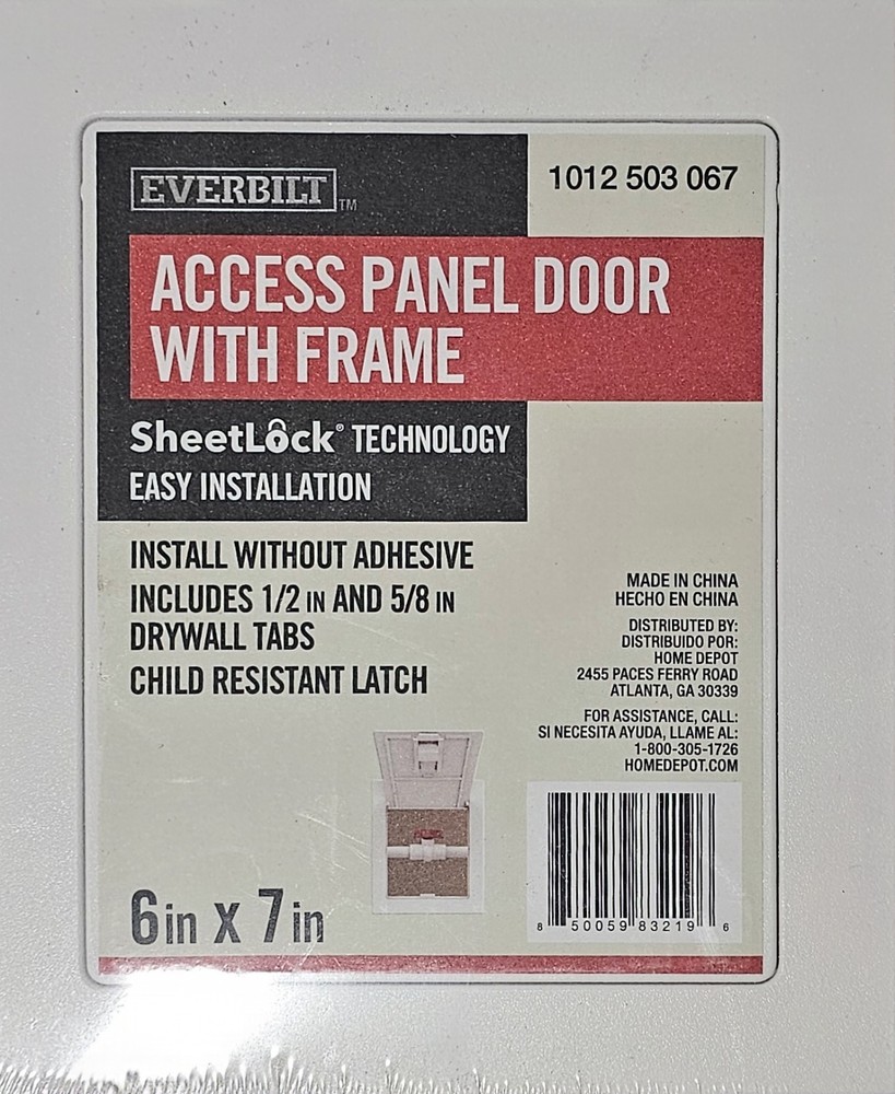 Everbilt Access Panel with Frame and Sheetlock Technology 1/2 & 5/8 Tabs 6" x 7"