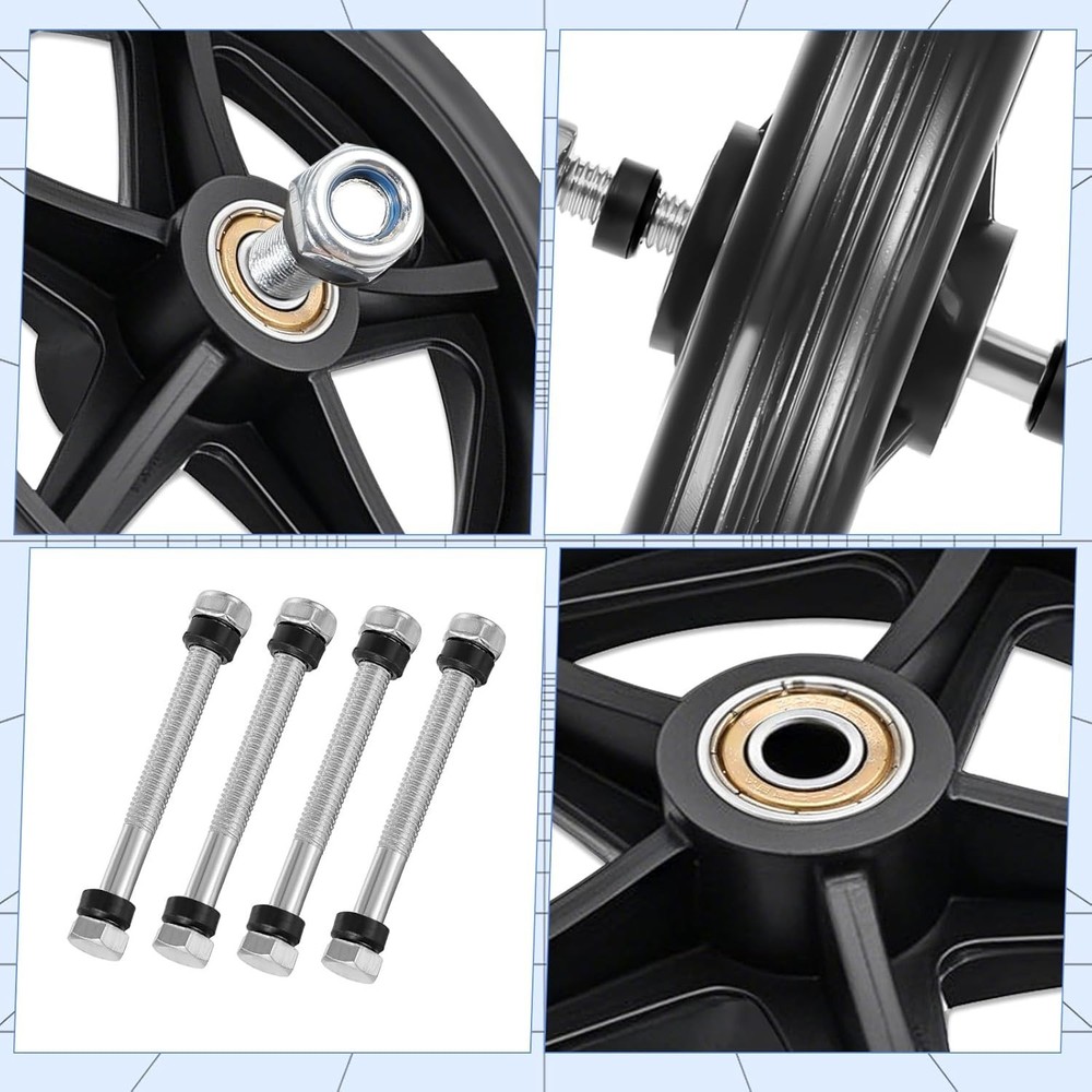 4 Pcs 6 Inch Walker Wheels Replacement, Replacement Wheels for Walkers Solid ...